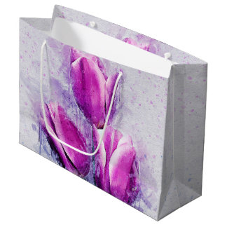 Purple Tulips Large Gift Bag