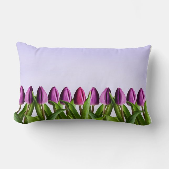 PURPLE TULIPS LUMBAR PILLOW (Front)