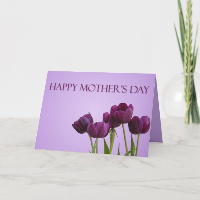 Purple Tulips Mother's Day Card (Front)