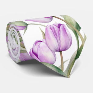 Purple Tulips Neck Tie