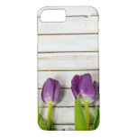 Purple Tulips On Wood Iphone 8/7 Case at Zazzle