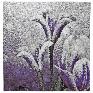 Purple Tulips - Painting Art Cloth Napkins