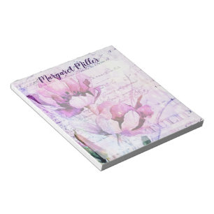 Purple tulips personalized notepad