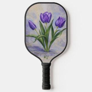 Purple Tulips Pickleball Paddle