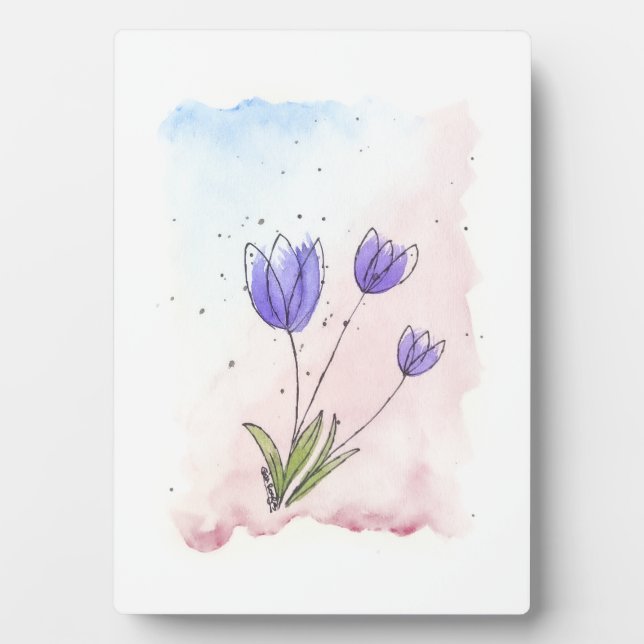 Purple Tulips Plaque (Front)