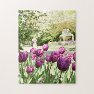 Purple Tulips Regent's Park Flowers London England Jigsaw Puzzle