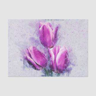 Purple Tulips Tissue Paper