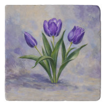 Purple Tulips Trivet
