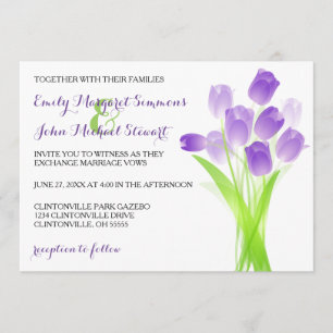 Purple Tulips - Wedding Invitation