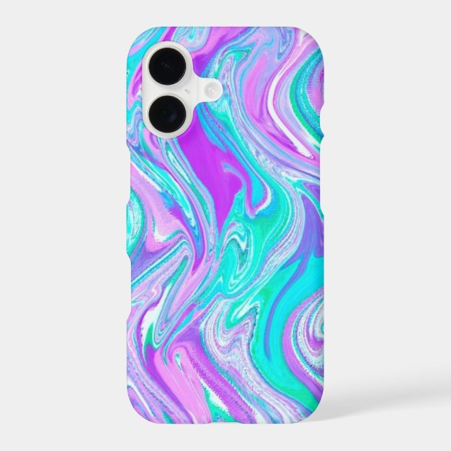 Purple Turquoise Abstract Twist Case-Mate iPhone Case (Back)
