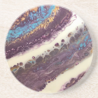 Purple Turquoise and Gold Coaster