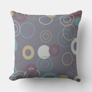 Purple, Turquoise and Yellow Throw Pillow