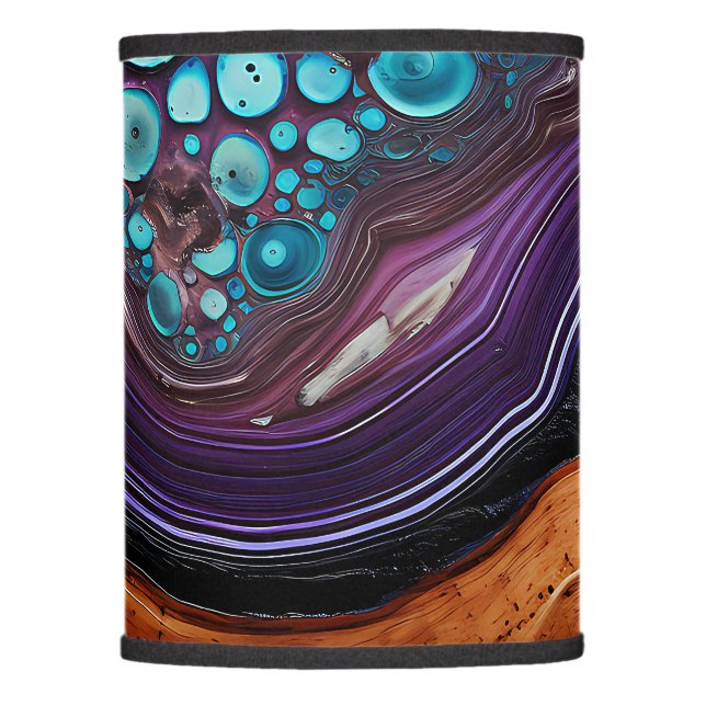 Purple Turquoise Art Lamp Shade (Front)