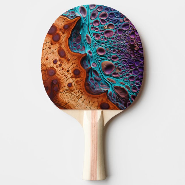 Purple Turquoise Art Ping Pong Paddle (Front)