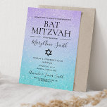 Purple & Turquoise Bat Mitzvah Faux Glitter Paint Invitation<br><div class="desc">Elegant "Bat Mitzvah Party" design with Modern Purple & Turquoise Faux Glitter Paint invitation template. Impress your family and friends with this stylish and classy design. Easy to use and easy to personalize.</div>