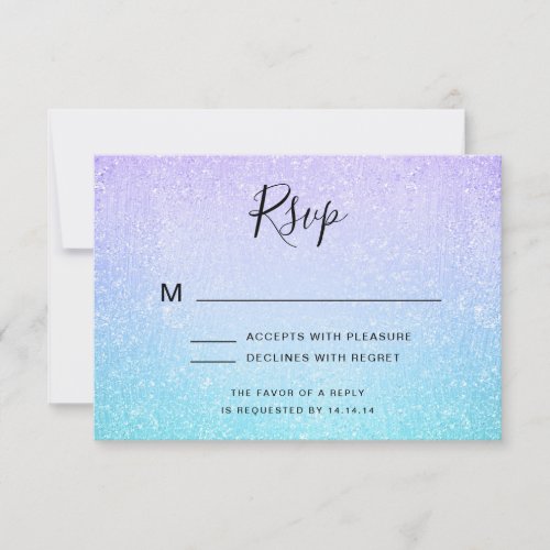Purple & Turquoise Bat Mitzvah RSVP Glitter Paint 