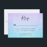 Purple & Turquoise Bat Mitzvah RSVP Glitter Paint<br><div class="desc">An elegant RSVP card with a romantic glitter paint motif and custom RSVP text. Impress your family and friends with this stylish and modern design. It's fully customizable,  easy to use,  and personalize. Order Today!</div>