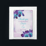 Purple Turquoise Blue Dendrobium Orchid Wedding Tea Bag Drink Mix<br><div class="desc">Turquoise and purple blue Dendrobium orchid flower wedding tea bag drink mix favors with lilac purple and turquoise watercolor background and torn edge look paper background for the wedding wording. This type of orchid is violet purple and teal or turquoise blue in color and is called a blue Dendrobium orchid....</div>