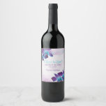 Purple Turquoise Blue Dendrobium Orchid Wedding Wine Label<br><div class="desc">Turquoise and purple blue Dendrobium orchid flower wedding wine label with lilac purple and turquoise watercolor background and torn edge look paper background for the wedding wine label wording. This type of orchid is violet purple and teal or turquoise blue in color and is called a blue Dendrobium orchid. There...</div>