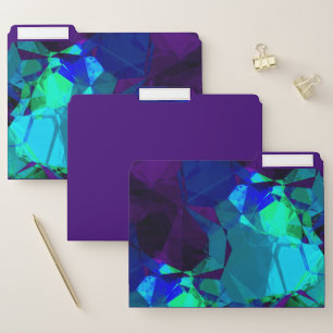 Purple Turquoise & Blue Elegant Abstract Design File Folder