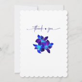 Purple Turquoise Blue Orchid Wedding Invitation (Back)