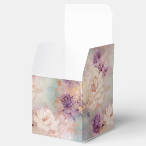 Purple Turquoise Blush Floral Favor Boxes