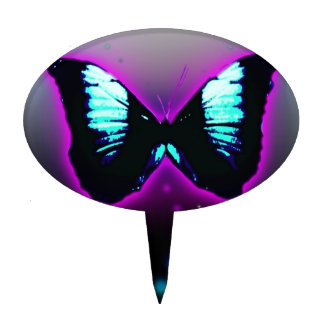 Purple Turquoise Butterfly Cake Topper