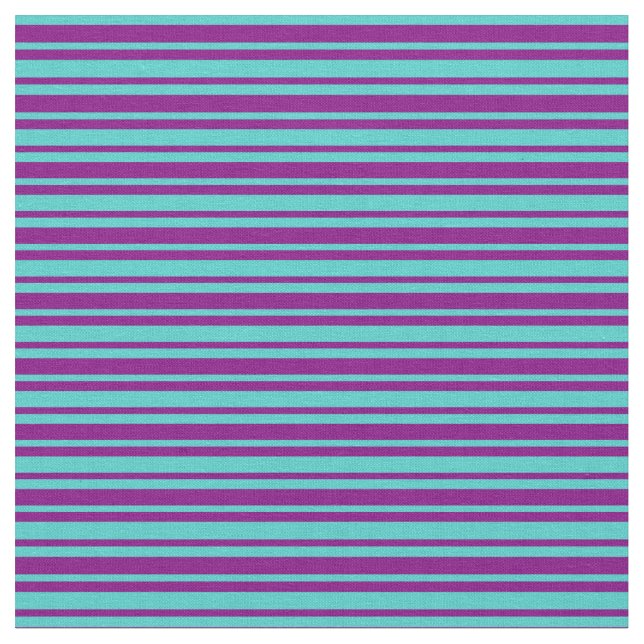 Purple & Turquoise Colored Striped Pattern Fabric (Close Up)