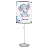 Purple turquoise elephant girl Lamp, Table Lamp (Front)
