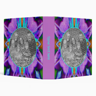 Purple Turquoise Frame Create Your Own Photo 3 Ring Binder