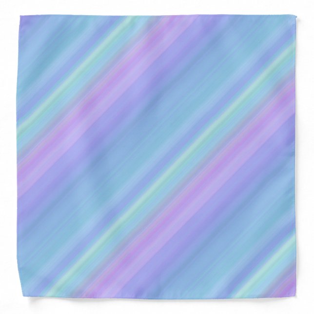 Purple Turquoise Green Blue Pastel Rainbow Bandana (Front)