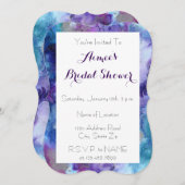 Purple & Turquoise Marble Bridal Shower Invitation (Front/Back)