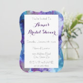 Purple & Turquoise Marble Bridal Shower Invitation (Standing Front)