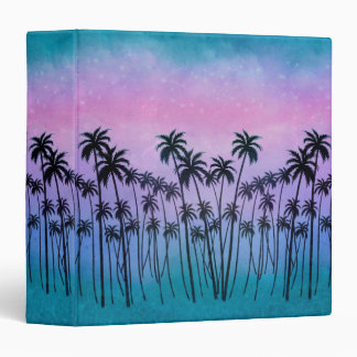 Purple-turquoise Palmtrees Binder