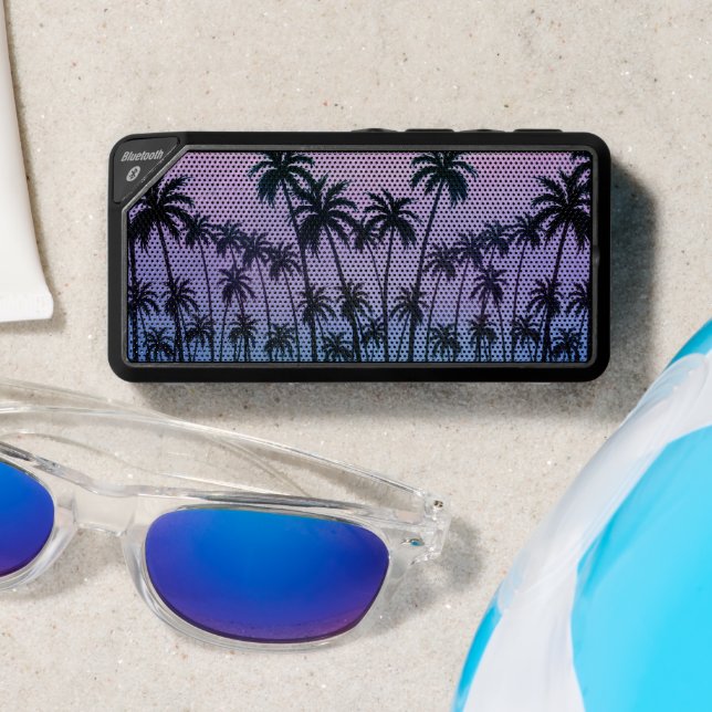 Purple-turquoise Palmtrees  Bluetooth Speaker (Insitu(Beach))