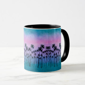 Purple-turquoise Palmtrees Mug