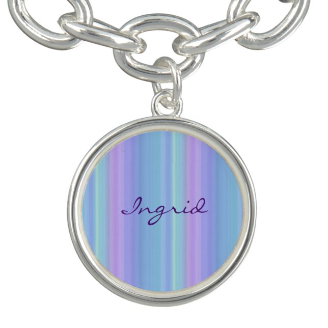 Purple Turquoise Rainbow Pastel Charm Bracelet (Design)