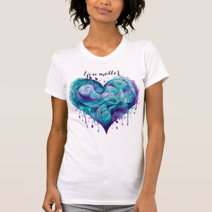 PURPLE & TURQUOISE SUICIDE AWARENESS SUPPORT T-Shirt