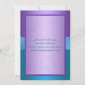 Purple, Turquoise Thank You Card - Invite Style (Back)