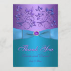 Purple, Turquoise Thank You Card - Invite Style