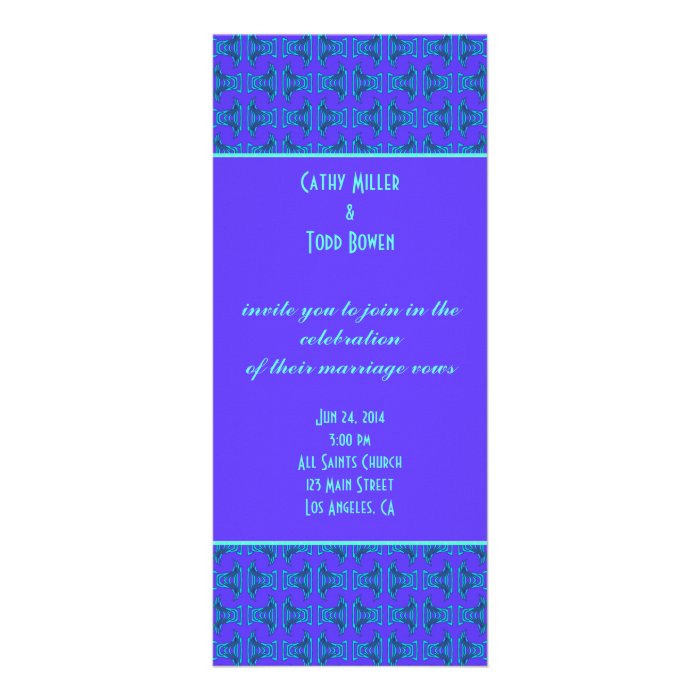 Purple Turquoise Tiki Wedding Invitations