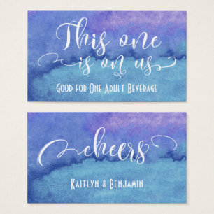 Purple & Turquoise Watercolor Drink Tickets