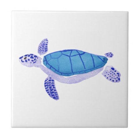 Purple Turtle Ceramic Tile
