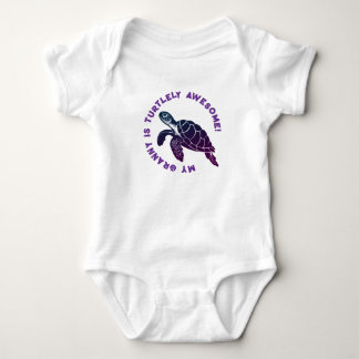 Purple Turtle GRANNY Baby Bodysuit