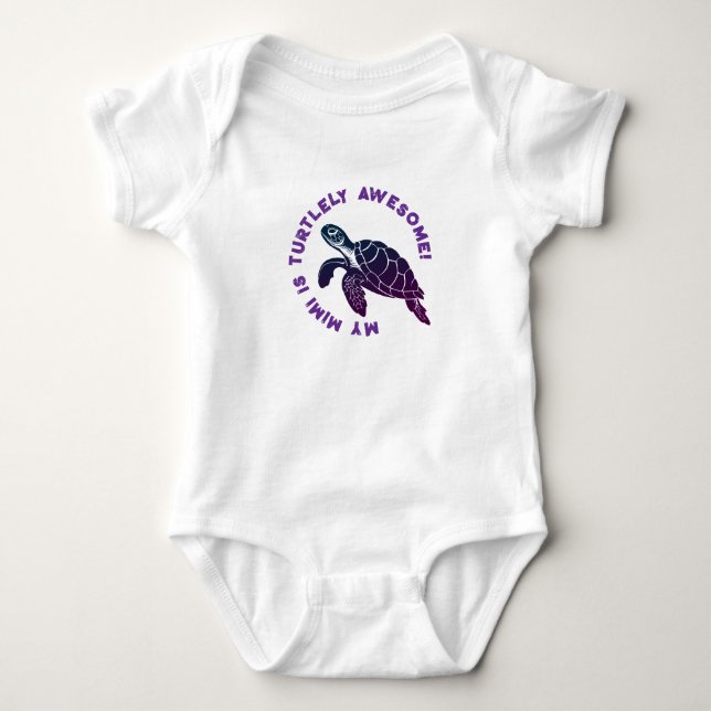 Purple Turtle MIMI Baby Bodysuit (Front)