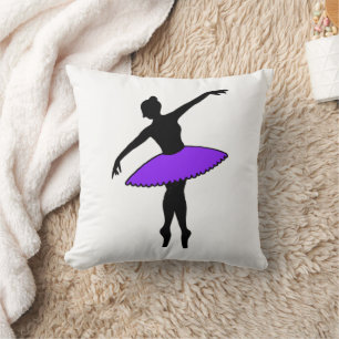 Purple Tutu Ballet Dancer Ballerina Dance Recital Throw Pillow