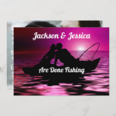 Purple Twilight "Done Fishing" Save the Date (Front/Back)