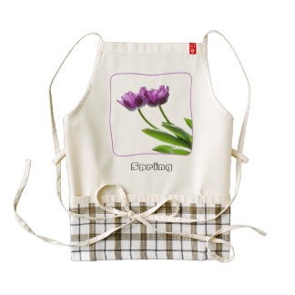Purple Twin Tulips Spring Floral Isolated Photo Zazzle HEART Apron