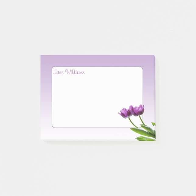 Purple Twin Tulips Spring Floral Photography Post-it Notes (Front)