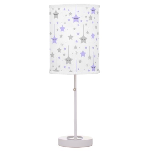 Purple Twinkle Little Sleepy Eyes Star Baby Girl Table Lamp